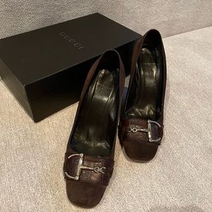 Brown Suede Gucci Heels